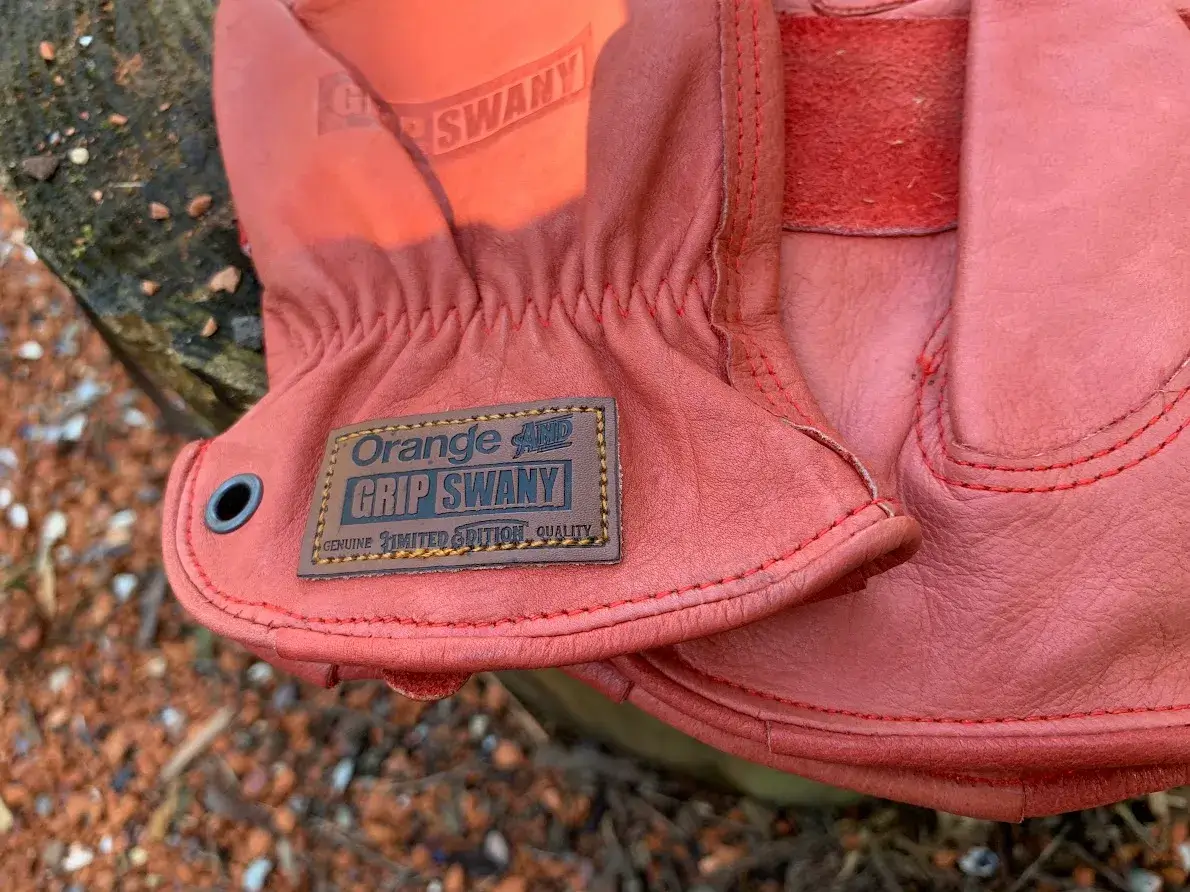 GRIP SWANY×Orange 別注 COWHIDE CAMP GLOVES カウハイドキャンプグローブ G-70 ワッペン
