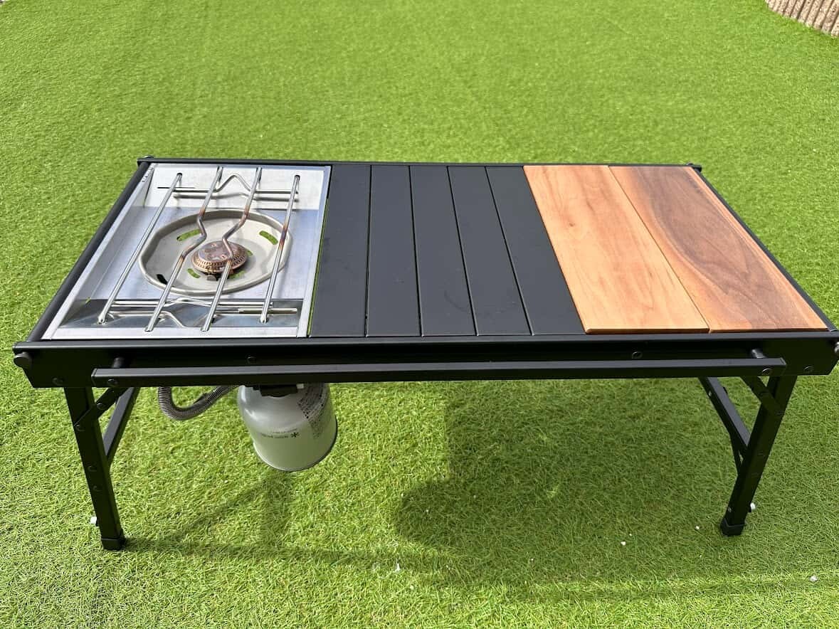 アイアン工房テーブル（細板）&スノーピーク収納袋 - テーブル・チェア 